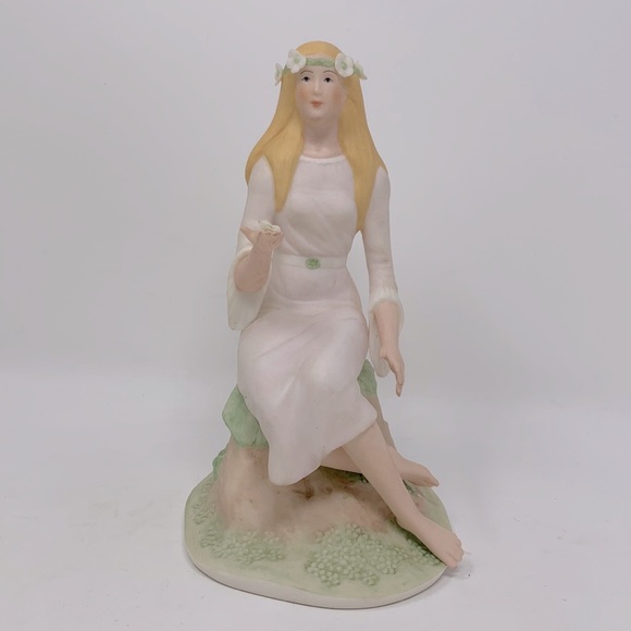 Vintage Laszlo Ispanky Figurine SPRING Lady Girl Four Seasons Porcelain Fairy - Picture 1 of 9